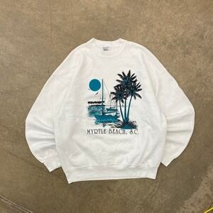 Vintage Myrtle Beach South Carolina Nature Destination Beach Crewneck XXL